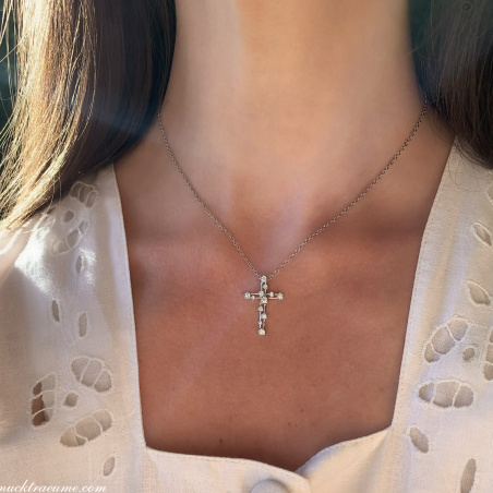 Brillanten Kreuz Anhänger Weißgold 750