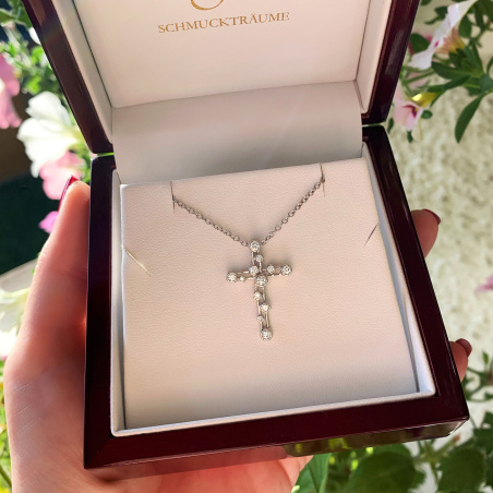 Brillanten Kreuz Anhänger Weißgold 750