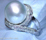 Attractive Southsea Pearl Diamond Ring in White gold