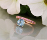Raffinierter Aquamarin Ring mit rosa Saphiren