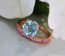 Raffinierter Aquamarin Ring mit rosa Saphiren