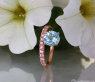 Raffinierter Aquamarin Ring mit rosa Saphiren