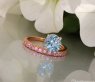 Raffinierter Aquamarin Ring mit rosa Saphiren