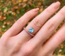 Raffinierter Aquamarin Ring mit rosa Saphiren