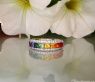 Bildschöner Bandring mit Regenbogen Saphiren & Brillanten