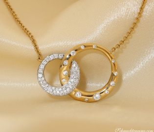 Wunderschöne Brillanten Kreis Halskette „Golden Circle“