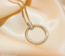 Eleganter Brillanten Kreis Anhänger in Gelbgold 750