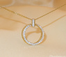 Eleganter Brillanten Kreis Anhänger in Gelbgold 750