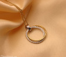 Eleganter Brillanten Kreis Anhänger in Gelbgold 750
