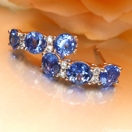 Charmante Saphir Ohrringe mit Brillanten