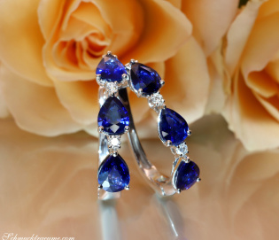 Elegante Saphir Tropfen Ohrringe mit Brillanten