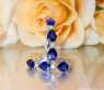 Elegante Saphir Tropfen Ohrringe mit Brillanten