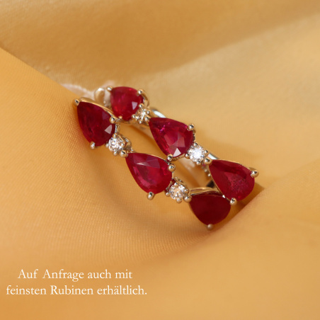 Elegante Saphir Tropfen Ohrringe mit Brillanten