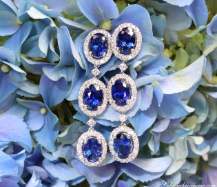 Exquisite Saphir Ohrgehänge mit Brillanten