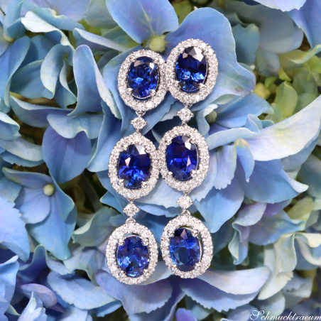 Exquisite Saphir Ohrgehänge mit Brillanten