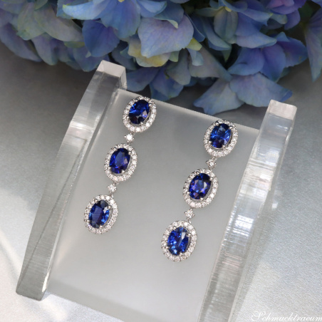 Exquisite Saphir Ohrgehänge mit Brillanten