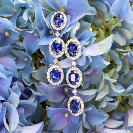 Exquisite Saphir Ohrgehänge mit Brillanten