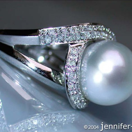 Südseeperle Ring mit Brillanten
