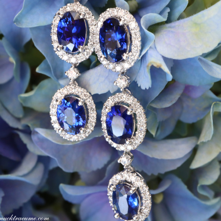 Exquisite Saphir Ohrgehänge mit Brillanten
