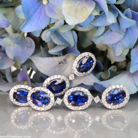 Exquisite Saphir Ohrgehänge mit Brillanten