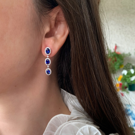 Exquisite Saphir Ohrgehänge mit Brillanten