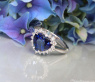 Exzellenter Saphir Herz Ring mit Brillanten