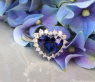 Exzellenter Saphir Herz Ring mit Brillanten