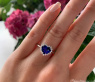 Exzellenter Saphir Herz Ring mit Brillanten