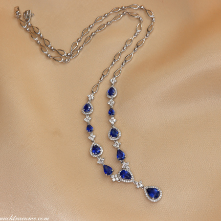 Ausgesuchtes Saphir Collier mit Brillanten