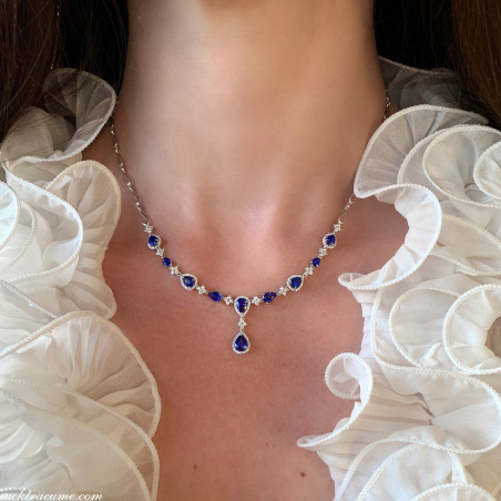 Ausgesuchtes Saphir Collier mit Brillanten