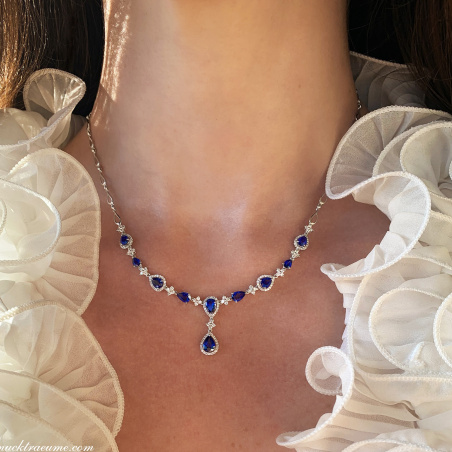 Ausgesuchtes Saphir Collier mit Brillanten