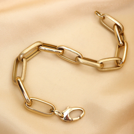 Gold Pur: Satiniert & glänzend gefertigtes Paperclip Armband