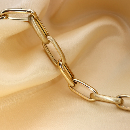 Gold Pur: Satiniert & glänzend gefertigtes Paperclip Armband