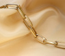 Gold Pur: Satiniert & glänzend gefertigtes Paperclip Armband