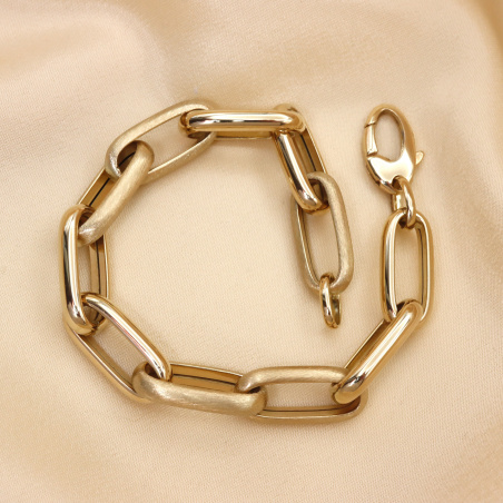Gold Pur: Satiniert & glänzend gefertigtes Paperclip Armband