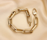 Gold Pur: Satiniert & glänzend gefertigtes Paperclip Armband