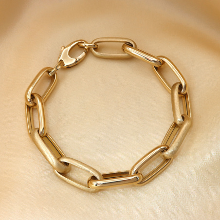 Gold Pur: Satiniert & glänzend gefertigtes Paperclip Armband