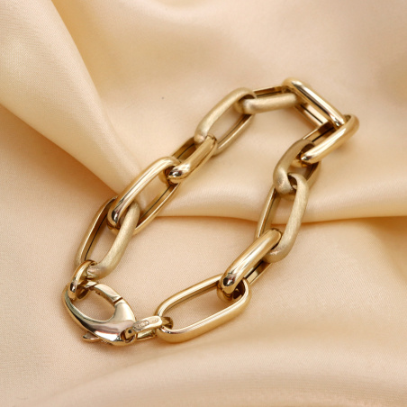 Gold Pur: Satiniert & glänzend gefertigtes Paperclip Armband