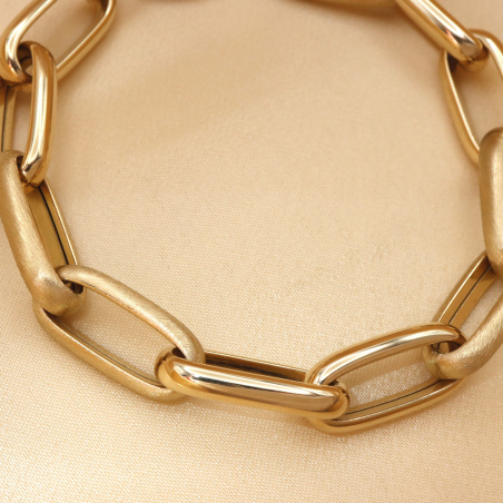 Gold Pur: Satiniert & glänzend gefertigtes Paperclip Armband