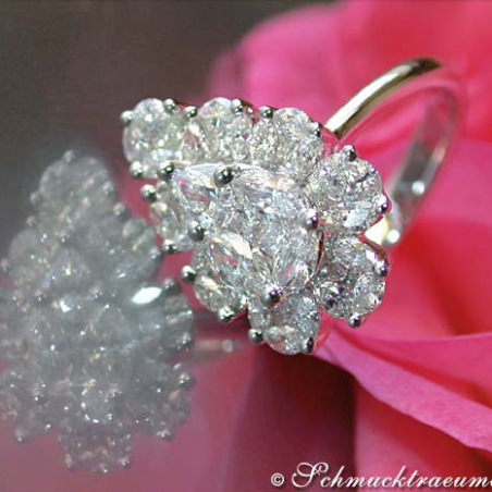 High-end Diamond "Illusion Design" Ring