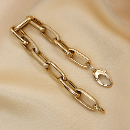 Gold Pur: Satiniert & glänzend gefertigtes Paperclip Armband