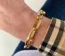 Gold Pur: Satiniert & glänzend gefertigtes Paperclip Armband