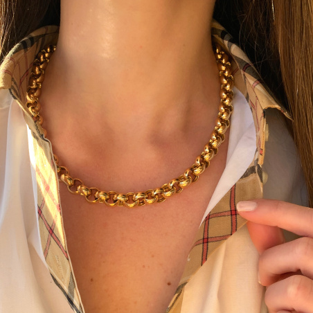 Gold Pur: Stattliches Erbs Collier in Gelbgold 585 (11 mm)