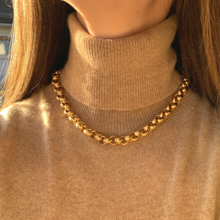 Gold Pur: Stattliches Erbs Collier in Gelbgold 585 (11 mm)