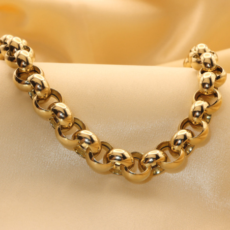 Gold Pur: Stattliches Erbs Collier in Gelbgold 585 (11 mm)