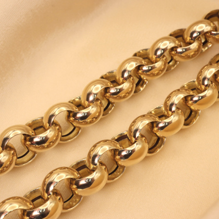 Gold Pur: Stattliches Erbs Collier in Gelbgold 585 (11 mm)