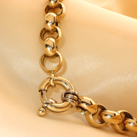 Gold Pur: Stattliches Erbs Collier in Gelbgold 585 (11 mm)