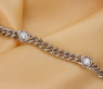 Wundervolles Panzerarmband mit Brillanten im Herz Design