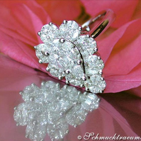 High-end Diamond "Illusion Design" Ring