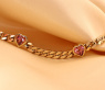 Bildschönes Panzer Armband mit rosa Turmalin Herzen